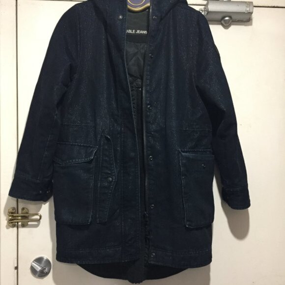 ABLE JEANS LONG METALLIC DENIM JACKETS SIZE M - Picture 4 of 10